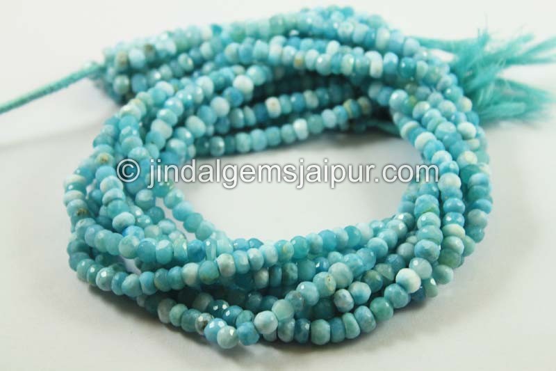 Larimar Faceted Roundelle Beads